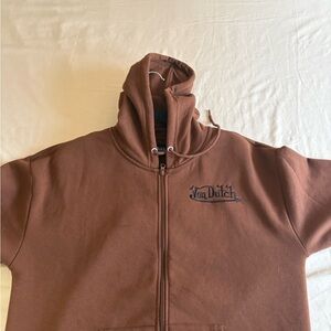 Von Dutch Chocolate Brown Zip-Up Hoodie